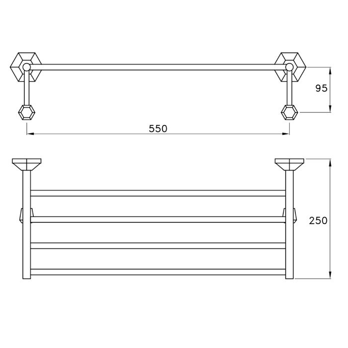Stella Eccelsa Полочка для полотенец, 1066, цвет: золото EC 10019 AU00