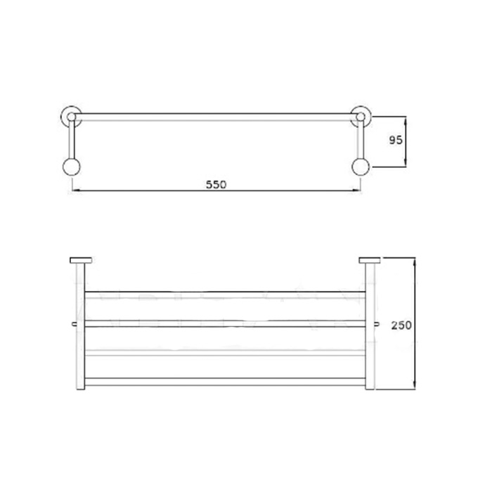 Stella Lucilla Полочка для полотенец, 1066, цвет: хром LL 10019 CR00