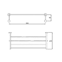 Stella Lucilla Полочка для полотенец, 1066, цвет: хром LL 10019 CR00