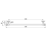 Stella Italica Полотенцедержатель настенный 60 см, 602/60, цвет хром IT10002CR00