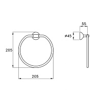 Stella Roma Полотенцедержатель кольцо настенный 603, цвет хром RM 10003 CR00