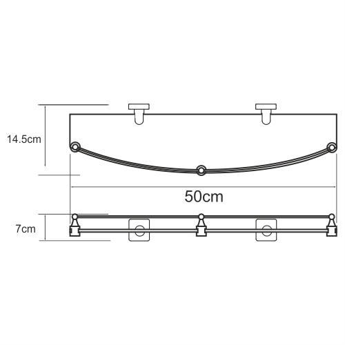 Wasserkraft Dill Полка стеклянная с бортиком K-3944