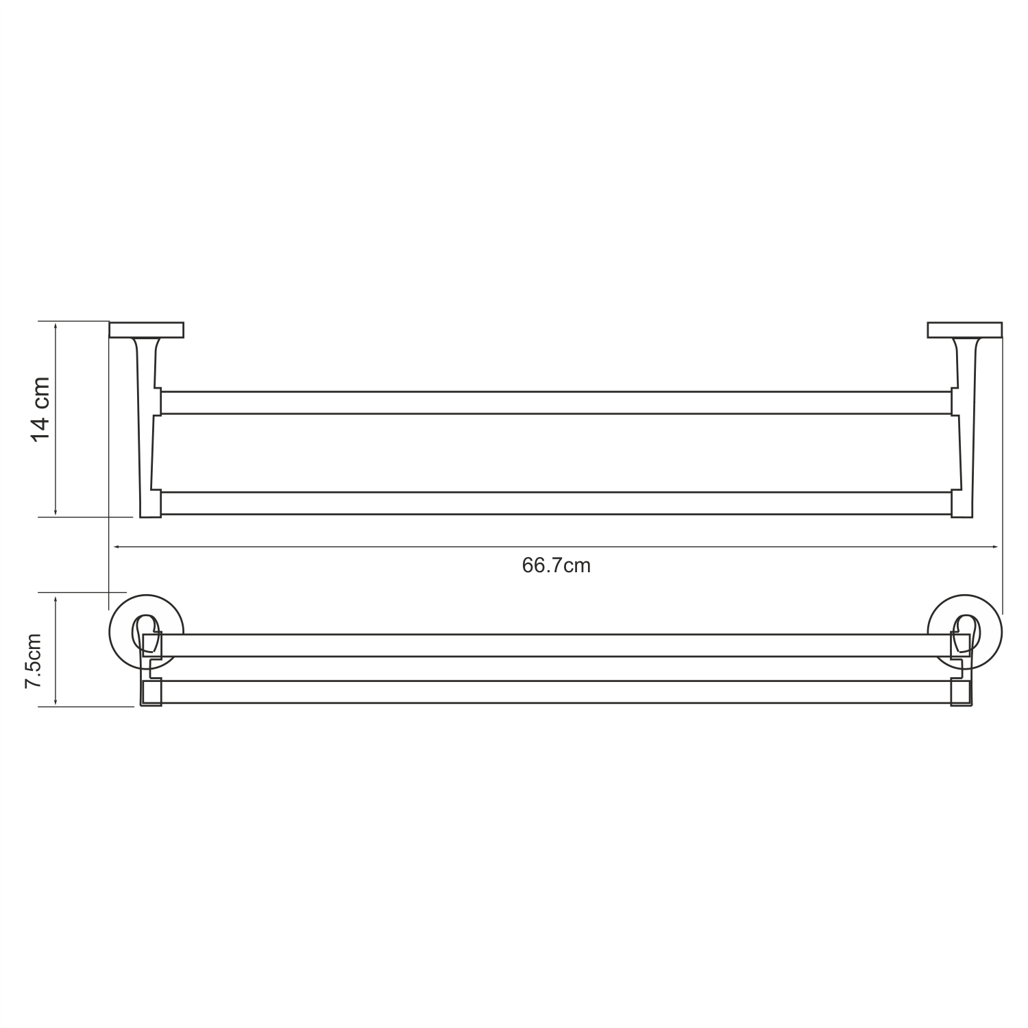 Wasserkraft Rhein Держатель полотенец двойной K-6240