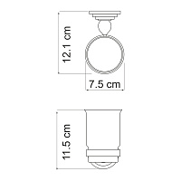 Wasserkraft Ammer Стакан для зубных щеток подвесной, стеклянный матовый, цвет: хром K-7028