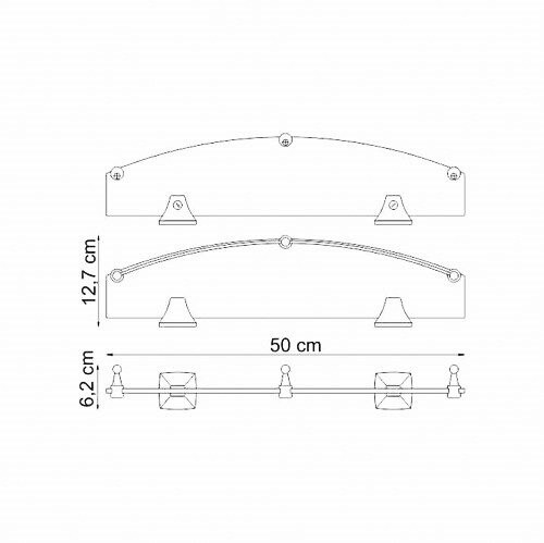 Wasserkraft Wern Полка стеклянная с бортиком K-2544
