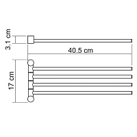 Wasserkraft Elbe Держатель полотенец четверной K-1034B
