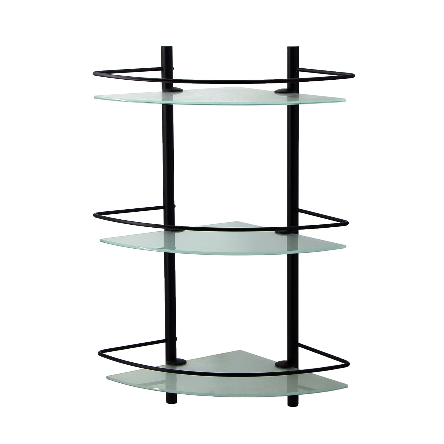 Wasserkraft Elbe Полка стеклянная, угловая, тройная, цвет: черный матовый K-3133B