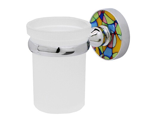 Wasserkraft Diemel Стакан для зубных щеток подвесной, стеклянный матовый, цвет: хром K-2228