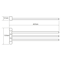 Wasserkraft Exter Держатель полотенец тройной K-1533