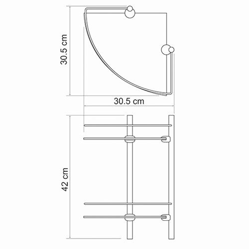 Wasserkraft Полка стеклянная двойная K-3122