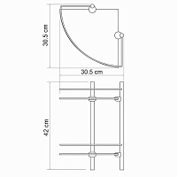 Wasserkraft Полка стеклянная двойная K-3122