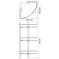 Wasserkraft Ammer Полка стеклянная тройная, цвет: никель K-3733
