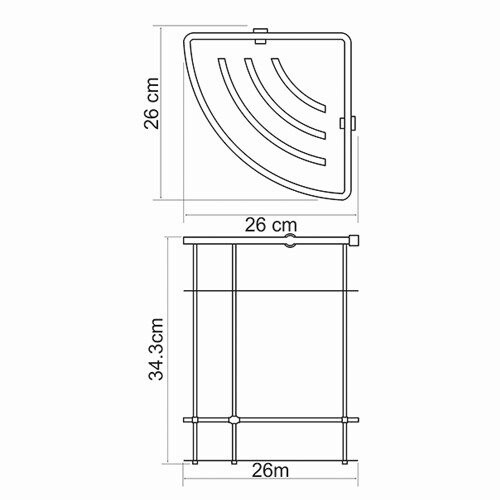 Wasserkraft Полка металлическая двойная, цвет: хром K-522