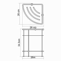 Wasserkraft Полка металлическая двойная, цвет: хром K-522