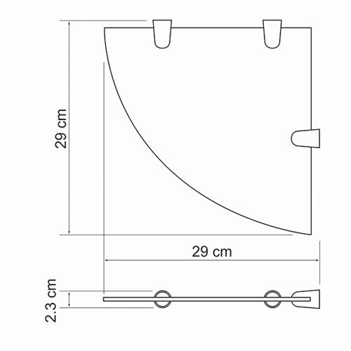Wasserkraft Полка стеклянная угловая K-533