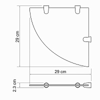 Wasserkraft Полка стеклянная угловая K-533