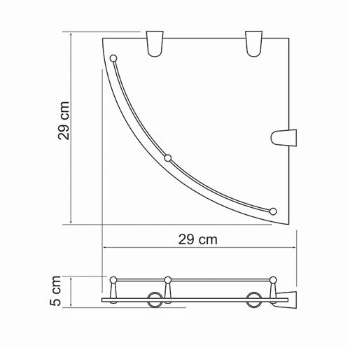 Wasserkraft Полка стеклянная угловая K-544