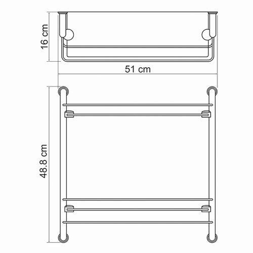 Wasserkraft Полка стеклянная двойная K-2022