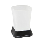 Wasserkraft Amper Стакан для зубных щеток настольный, стеклянный матовый, цвет: черный K-5428B