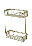 Timo Nelson Полка двойная для ванной комнаты, цвет: бронза антик глянцевый 160083/02
