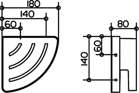 Keuco Collection Moll Полка корзинка, угловая 18x18x8h см, цвет: хром 12757 010001