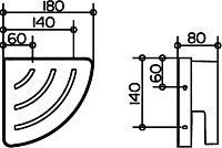 Keuco Collection Moll Полка корзинка, угловая 18x18x8h см, цвет: хром 12757 010001