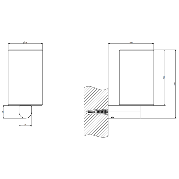 Gessi Rilievo Стакан подвесной, керамический, цвет: chrome 59507#031