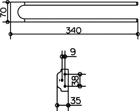 Keuco Collection Moll Полотенцедержатель 34 см, цвет: хром 12719 010000