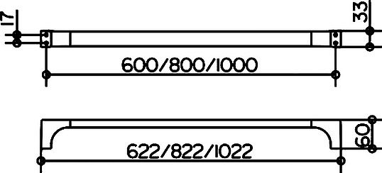 Keuco Edition 11 Полотенцедержатель 62,2 см, подвесной, цвет: хром 11101 010600