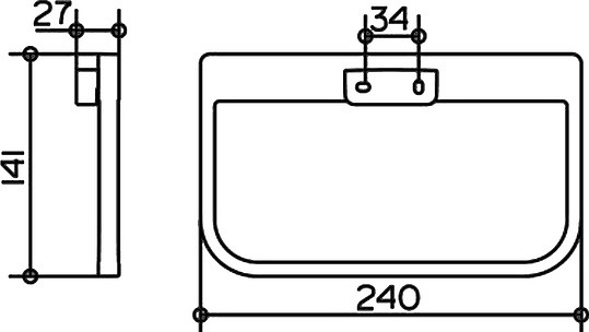 Keuco Collection Moll Полотенцедержатель 24 см, подвесной, цвет: хром 12721 010000