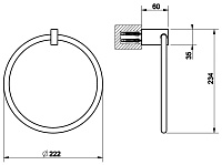 Gessi Inverso/Rettangolo Полотенцедержатель-кольцо 22,2 см, подвесной, цвет: chrome 20909#031