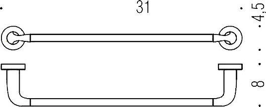 Colombo Design Basic Полотенцедержатель 31см, подвесной. цвет: chrome B2709.CR