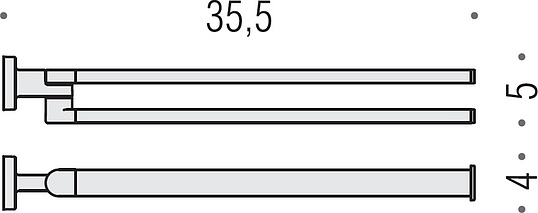 Colombo Design Nordic Полотенцедержатель двойной, 35,5см, подвесной. цвет: chrome B5212.CR
