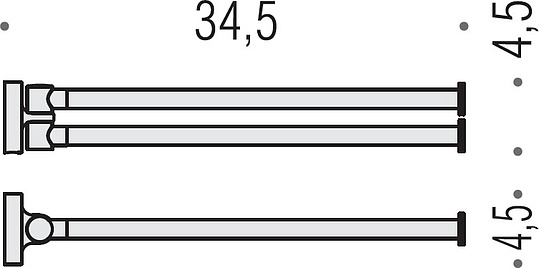 Colombo Design Plus Полотенцедержатель двойной 34,5см, подвесной, цвет: chrome W4913.CR