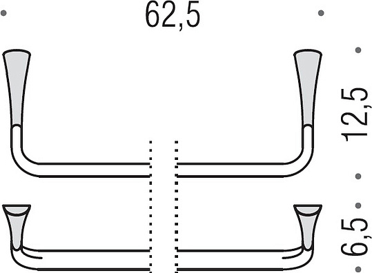 Colombo Design Land Полотенцедержатель 62,5см, подвесной. цвет: chrome B2871