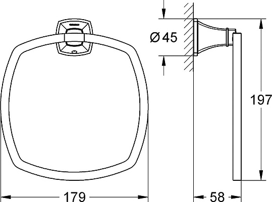 Grohe Grandera Полотенцедержатель-кольцо 17,9 см, цвет: хром/золото/желтый 40630IG0