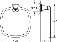Grohe Grandera Полотенцедержатель-кольцо 17,9 см, цвет: хром/золото/желтый 40630IG0