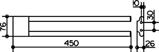 Keuco Edition 400 Полотенцедержатель двойной 45 см, подвесной, цвет: хром 11518 010000