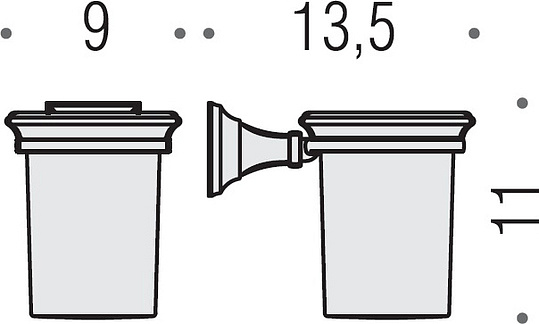 Colombo Design Portofino Стакан подвесной, матовое стекло, латунь, цвет: chrome B3202.CR-VAN