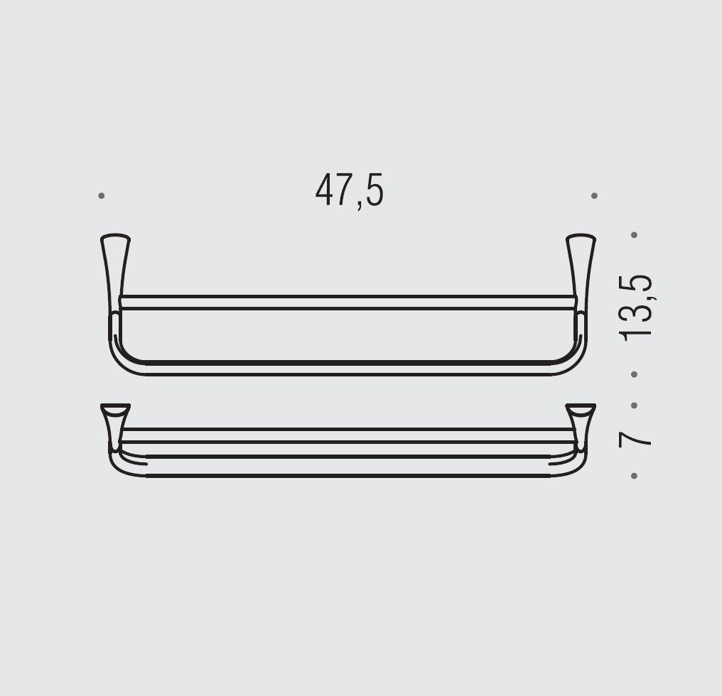 Colombo Design Land Полотенцедержатель двойной, 47,5см, подвесной, цвет: chrome B2888.CR