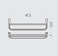 Colombo Design Land Полотенцедержатель двойной, 47,5см, подвесной, цвет: chrome B2888.CR