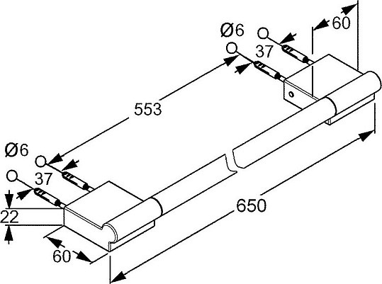 Kludi A-Xes Полотенцедержатель 65 см, подвесной, цвет: хром 4898005