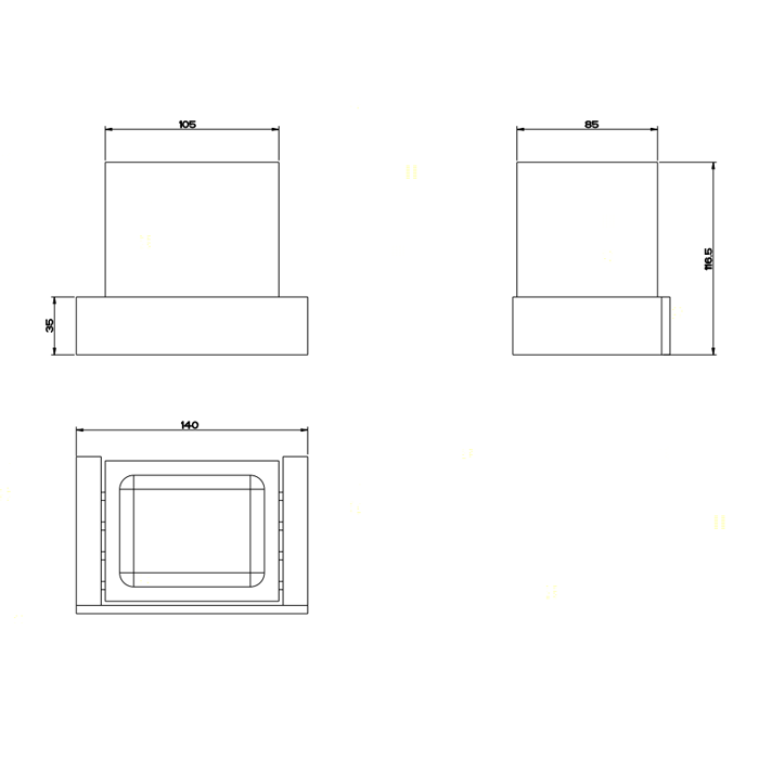 Gessi Inverso/Rettangolo Стакан подвесной, белый керамический, цвет: chrome 20807#031