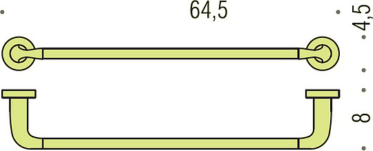 Colombo Design Basic Полотенцедержатель 64,5см, подвесной. цвет: chrome B2711.CR