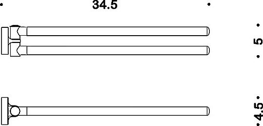 Colombo Design Basic Полотенцедержатель двойной, подвесной, цвет: chrome B2712.CR