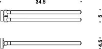 Colombo Design Basic Полотенцедержатель двойной, подвесной, цвет: chrome B2712.CR