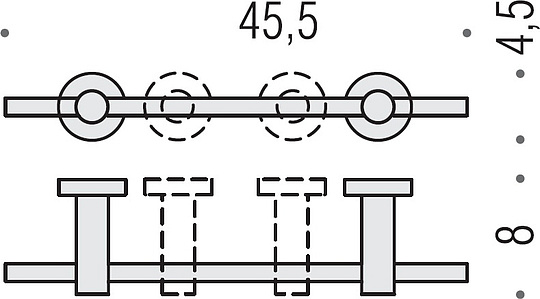 Colombo Design Plus Полотенцедержатель 48,5 см, подвесной, цвет: chrome W4910R.CR