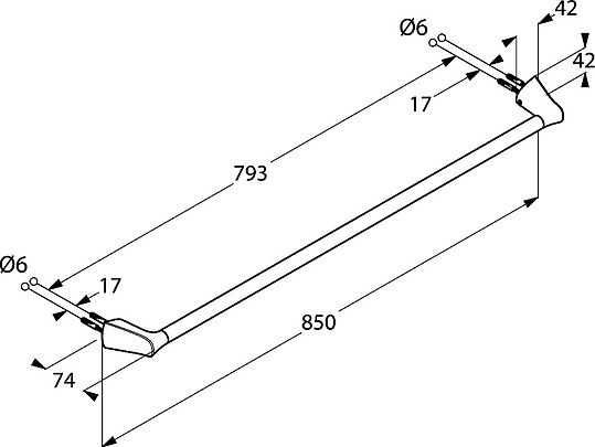 Kludi Ambienta Полотенцедержатель 85 см, подвесной, цвет: хром 5397905