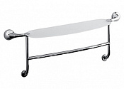 Colombo Design Melo Полочка стеклянная с полотенцедержателем 70 см, подвесная, цвет: chrome В1286