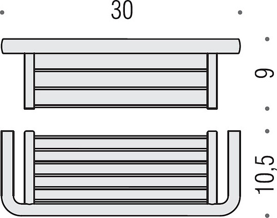 Colombo Design Lulu Полочка металлическая, подвесная, 30 см, цвет: chrome B6232.CR